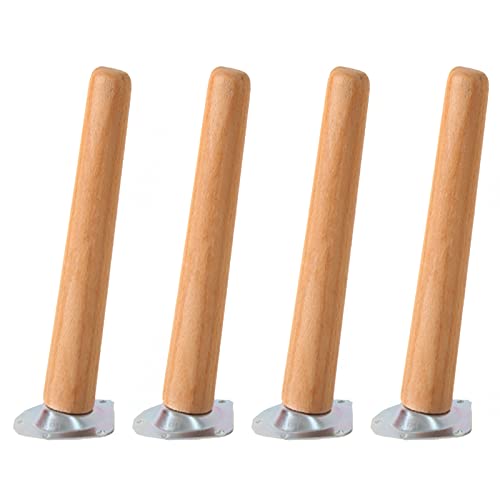 Pxzybd Möbelbeine Holz, schräge Tischbeine, Sofabeine, Schrankbeine, Ersatz Möbelfüße 10cm 15cm 20cm 25cm 30cm 35cm 40cm Möbelfüsse, Tischfüße mit Schrauben und Montageplatten,10cm(3.9in) von Pxzybd