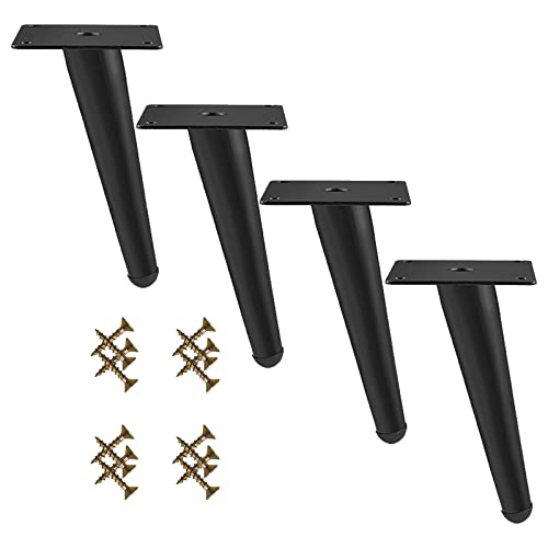 Pxzybd Tischbeine Metall,4 Stück Möbelbeine,DIY Möbelfüße,Schreibtisch Sofa Schrank Esstisch Couchtisch Stützbeine,Ersatz Möbelfüsse,Schwarz/Gold Tischfüße,Starke Tragfähigkeit,Black-40cm(15.7in) von Pxzybd