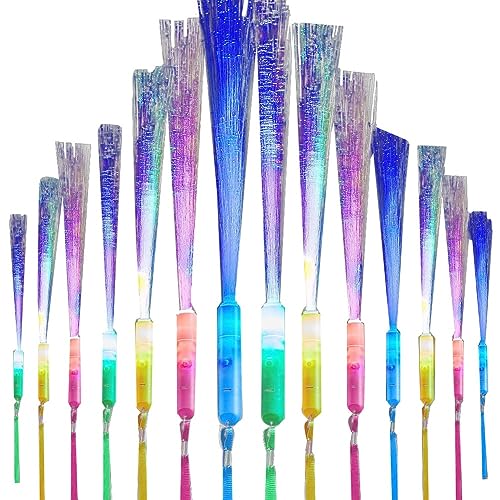 Pyatofly 60 Stück Glasfaserstäbe, Leuchtstäbe, LED-Leuchte für Kindergeburtstag, Party, Hochzeit, Halloween, Weihnachten von Pyatofly