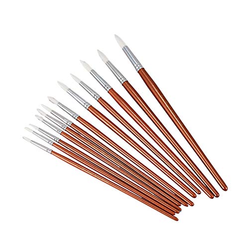 Pyatofy 12Pcs Feine Holzfarbe ÖLgemäLde KüNstler Pinsel, Perle Hellrot Pyatofy 12Pcs Feine Holzfarbe ÖLgemäLde KüNstler Pinsel, Perle Hellrot von Pyatofy