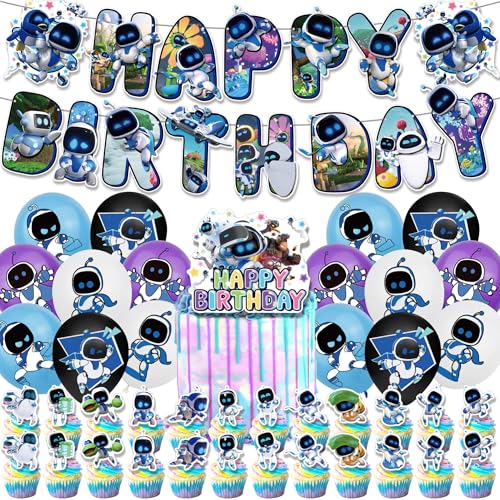 AstroBot Geburtstagsparty-Dekorationen, Banner, Luftballons, Kuchendekoration, Cupcake-Topper, Kuchendekorationen AstroBot Geburtstagsparty-Dekorationen, Banner, Luftballons, Kuchendekoration, Cupcake-Topper, Kuchendekorationen von Pyeunglloon