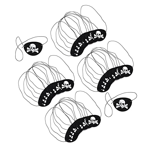 Pyhodi Piraten-Augenklappen, 36 Stück, Filz-Piratenkapitän-Augenklappe für Filz-Piratenkapitän-Augenklappe für Erwachsen und, Audenmasken für Halloween, Weihnachten, von Pyhodi