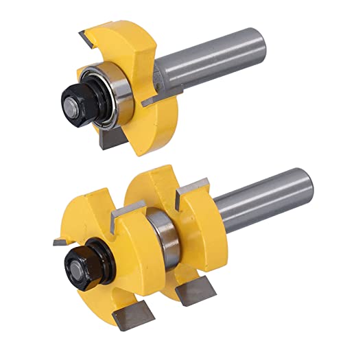 Pyhodi Zunge- und Rillenset von 2 Teilen, 2pcs Zungenrille Router Bit T Form 3 Zähne 2 Zähne mit Holzbearbeitungsschneider 1/2 -Zoll -Schaft, Kanten Behandlung Rillen Router -Bits Pyhodi Zunge- und Rillenset von 2 Teilen, 2pcs Zungenrille Router Bit T Form 3 Zähne 2 Zähne mit Holzbearbeitungsschneider 1/2 -Zoll -Schaft, Kanten Behandlung Rillen Router -Bits von Pyhodi