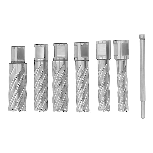 Ringfräser-Set, 7-teilig, 3-schneidiges Mag-Bohrer-Set und Hartmetall-Stahl-Kernbohrer-Set für Metall, Magnetische Bohrer mit Kunststoffbox für Magnetische Bohrmaschine, Einfach Ringfräser-Set, 7-teilig, 3-schneidiges Mag-Bohrer-Set und Hartmetall-Stahl-Kernbohrer-Set für Metall, Magnetische Bohrer mit Kunststoffbox für Magnetische Bohrmaschine, Einfach von Pyhodi