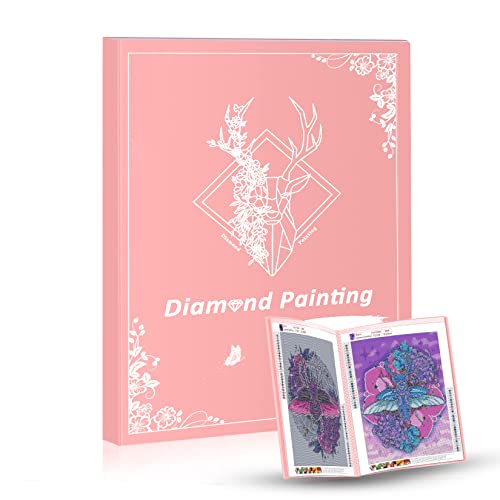 Pykaqil Diamond Painting Bilder Album, Diamond Painting Mappe A3, Diamond Painting Sammelmappe, für Diamant Painting Bilder 30 x 40 cm (Rosa, 30 Seiten Hält 60 Blatt) von Pykaqil