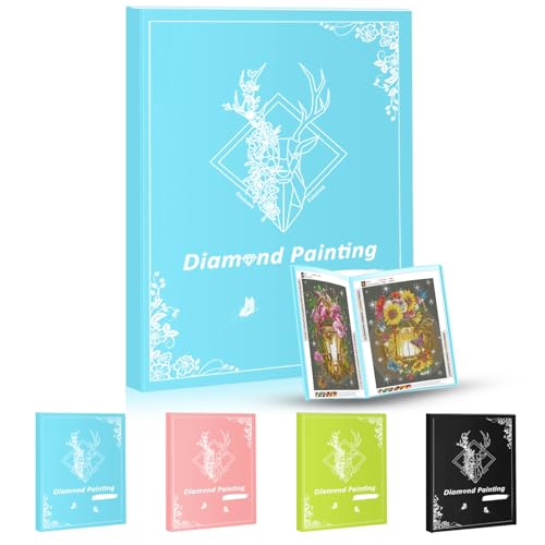 Pykaqil Diamond Painting Bilder Album, Diamond Painting Mappe A3, Diamond Painting Aufbewahrung, für Diamant Painting Bilder 30 x 40 cm (Blau, 30 Seiten Hält 60 Blatt) von Pykaqil