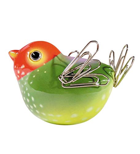 Pylônes Vogel für Büroklammern Piu Piu Orange - Dekorativer Magnet für Büroklammern - 1 Stück - Orange - Kunststoff - Spielend von Pylônes