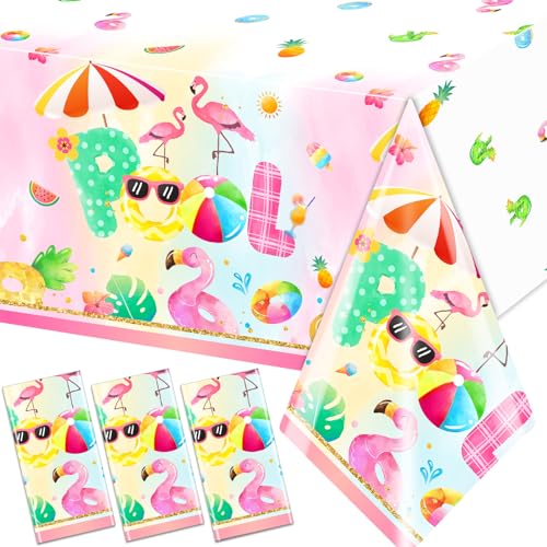 Sommer-Pool-Party-Dekorationen, 3 Stück, Flamingo-Tischdecke, rosa Flamingo, Pool, Sommer-Tischdecke für Kinder, Erwachsene, Flamingo-Thema, Pool-Party, Sommer, Geburtstag, Party-Dekorationen Sommer-Pool-Party-Dekorationen, 3 Stück, Flamingo-Tischdecke, rosa Flamingo, Pool, Sommer-Tischdecke für Kinder, Erwachsene, Flamingo-Thema, Pool-Party, Sommer, Geburtstag, Party-Dekorationen von Pymurod
