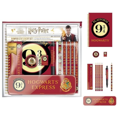 HARRY POTTER Bumper Schreibwaren Set (Plattform 9 3/4 Design) HARRY POTTER Geschenke für Mädchen und Jungen - Offizielles Lizenzprodukt von Pyramid International