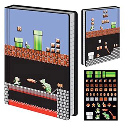 Super Mario Bros Notizbuch mit magnetischer Abdeckung & Magneten (Level Builder Design) A5 Premium Journal Notizbuch, Notizbuch, Schreibbuch & Notizbücher A5 – Offizielles Nintendo Merchandise von Pyramid International