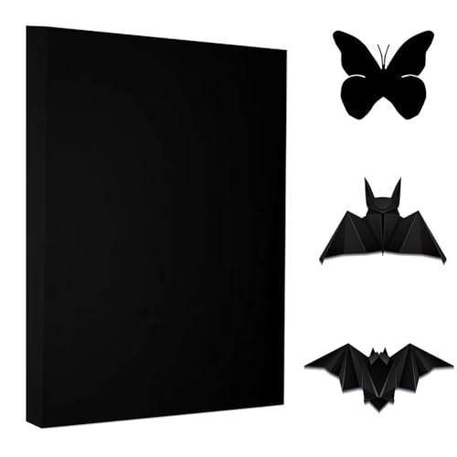 Origami-Papier, 100 Blatt, Origami-Faltkopierpapier-Set, doppelseitig, 70 g/m², für Anfänger, DIY-Handarbeit, Kunst- und Bastelprojekte (A4: 210 x 297 mm, Schwarz) von Pyrisuu