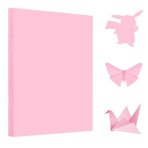 Origami-Papier, 100 Blatt, Origami-Kopierpapier-Set, doppelseitig, 70 g/m², für Anfänger, DIY-Handarbeit, Kunst- und Bastelprojekte (A4: 210 x 297 mm, Rosa) von Pyrisuu