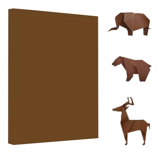 Origami-Papier, 100 Blatt, Origami-Kopierpapier-Set, doppelseitig, 70 g/m², für Anfänger, DIY-Handarbeit, Kunst- und Bastelprojekte (A4: 210 x 297 mm, braun) von Pyrisuu