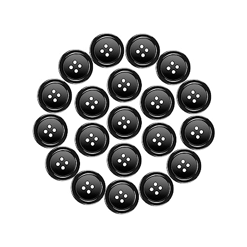 Knöpfe Harz Buttons 25mm Schwarz Knopf 4 Löcher Knöpfen zum Basteln 20 Stück Rund Hemdknöpfe mit Aufbewahrungsbox für Kleider Nähen DIY Handwerk und Deko Knöpfe Harz Buttons 25mm Schwarz Knopf 4 Löcher Knöpfen zum Basteln 20 Stück Rund Hemdknöpfe mit Aufbewahrungsbox für Kleider Nähen DIY Handwerk und Deko von Pyroclasia