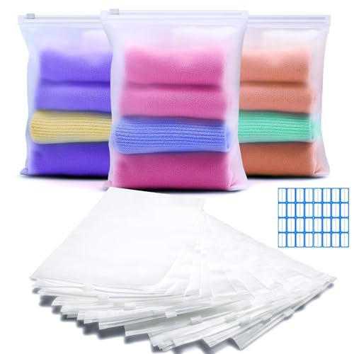 30 Stück 17x25cm Zip Beutel Wiederverwendbar Plastiktüten Gefrostet Zipper Ziplock Beutel Wasserdicht Keine Löcher Zip Tüten Bag Aufbewahrungsbeutel für Kleidung Reise Unterwäsche Handtuch Schuhe von Pyroclasia