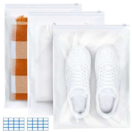 30 Stück 40x30cm Zip Beutel Wiederverwendbar Plastiktüten Groß Gefrostet Zipper Ziplock Beutel Wasserdicht Keine Löcher Zip Tüten Bag Aufbewahrungsbeutel für Kleidung Reise Unterwäsche Handtuch Schuhe von Pyroclasia