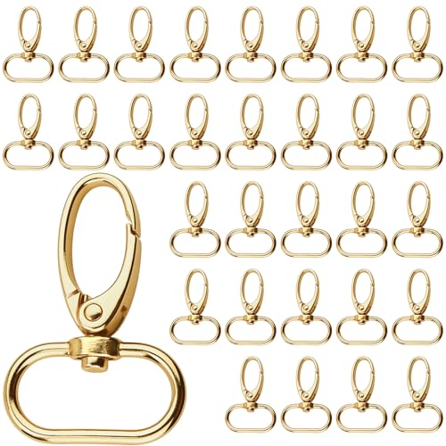 35 Stück Karabinerhaken mit Drehgelenk 25mm Schlüsselring mit Karabiner Schlüsselanhänger Verschluss D-Ringen Schwenkverschluss Hummer Drehbare Karabinerverschlüsse für Lanyard Makramee Tasche Gold 35 Stück Karabinerhaken mit Drehgelenk 25mm Schlüsselring mit Karabiner Schlüsselanhänger Verschluss D-Ringen Schwenkverschluss Hummer Drehbare Karabinerverschlüsse für Lanyard Makramee Tasche Gold von Pyroclasia