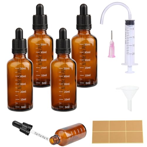 4 Stück Pipettenflasche 50ml Tropfflasche Brown Dropper Bottle Flasche Mit Pipette und Skala GlasfläSchchen Braunglas mit 10 Hilfsmitteln Für ätherische öL, ParfüMöLe, Aromatherapie,DüFte,FlüSsigkeit 4 Stück Pipettenflasche 50ml Tropfflasche Brown Dropper Bottle Flasche Mit Pipette und Skala GlasfläSchchen Braunglas mit 10 Hilfsmitteln Für ätherische öL, ParfüMöLe, Aromatherapie,DüFte,FlüSsigkeit von Pyroclasia