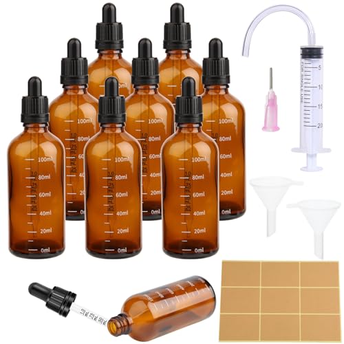 8 Stück Pipettenflasche 100ml Tropfflasche Brown Dropper Bottle Flasche Mit Pipette und Skala GlasfläSchchen Braunglas mit 18 Hilfsmitteln Für ätherische öL, ParfüMöLe, Aromatherapie,DüFte,FlüSsigkeit 8 Stück Pipettenflasche 100ml Tropfflasche Brown Dropper Bottle Flasche Mit Pipette und Skala GlasfläSchchen Braunglas mit 18 Hilfsmitteln Für ätherische öL, ParfüMöLe, Aromatherapie,DüFte,FlüSsigkeit von Pyroclasia