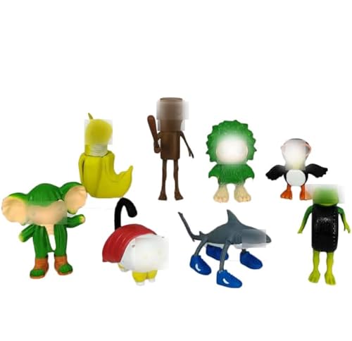 Italian Brain Mini Figuren Deko Set, 8 Stück Tungtungtung Party Kuchen Dekoration, Cartoon Geburtstag Tortendeko Spielzeug Figuren Set für Kinder Fans Geburtstag von PyrrlicToy