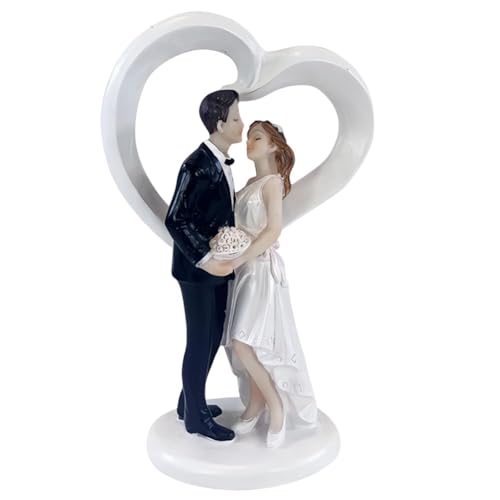 Wedding Cake Topper Figurine PyrrlicToy Deko Figur Hochzeitspaar Wedding Torte Topper Brautpaar Figuren Hochzeitspaar Valentinstag Dekoration(Küssendes Paar) von PyrrlicToy