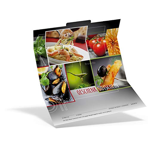 Pythagoras Gastronomie Geschenkgutscheine, 10 Faltgutscheine mit Stecklasche, großes Feld für Firmenstempel, Außenseite hochglänzend Pythagoras Gastronomie Geschenkgutscheine, 10 Faltgutscheine mit Stecklasche, großes Feld für Firmenstempel, Außenseite hochglänzend von Pythagoras