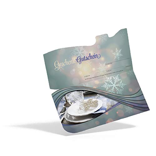 Pythagoras Gastronomie Geschenkgutscheine, 50 Faltgutscheine mit Stecklasche, großes Feld für Firmenstempel, Außenseite hochglänzend von Pythagoras