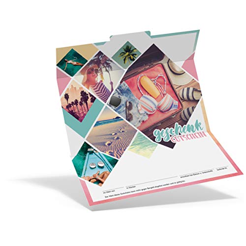 Pythagoras Reisebüro Geschenkgutscheine, 10 Faltgutscheine mit Stecklasche, großes Feld für Firmenstempel, Außenseite hochglänzend Pythagoras Reisebüro Geschenkgutscheine, 10 Faltgutscheine mit Stecklasche, großes Feld für Firmenstempel, Außenseite hochglänzend von Pythagoras