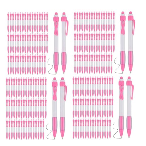 Pyugxab 200 Stück rosa Schleifenstifte, schwarze Tinte, einziehbare Kugelschreiber für Bürobedarf, Frauen, Geschenk von Pyugxab