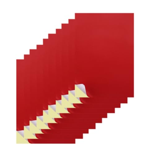 Pyugxab Aufkleberpapier, A4, Aufkleberpapier, A4, 21,6 x 29 cm, für Tintenstrahldrucker für Büro, Schule, groß, Rot von Pyugxab