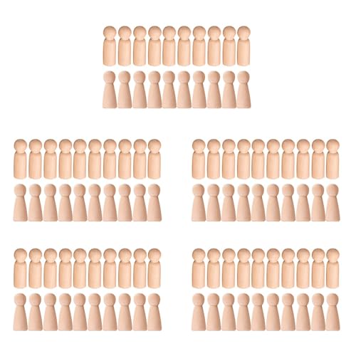 Pyugxab Holzpflock Puppe Unvollendete HöLzerne Menschen Plain Blank Bodies Angel Dolls für DIY Craft Pack Von 100 von Pyugxab