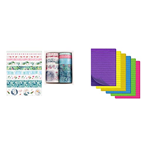 Pyugxab Kawaii-Washi-Klebeband-Set, japanische Papieraufkleber und 6 Haftnotizen, linierte Haftnotizen, 10 Stück von Pyugxab