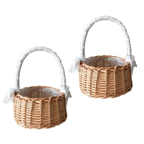 2 Stück Kleiner Weidenkorb mit Henkel, Streukorb Rattankorb, Streukorb Hochzeitskorb, Geflochtener Blumenkorb, Hochzeit Streukörbchen für Party Festival Hochzeit Fotografie Requisiten 2 Stück Kleiner Weidenkorb mit Henkel, Streukorb Rattankorb, Streukorb Hochzeitskorb, Geflochtener Blumenkorb, Hochzeit Streukörbchen für Party Festival Hochzeit Fotografie Requisiten von Pyuyan