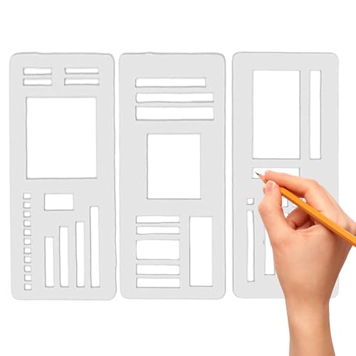 Flexible Planerschablonen, PP-Zeichenvorlagen, dreiteiliges Sammelalbumschablonen-Set für Zeitschriften, Markierungen, Hochzeichen, Gelstifte, Stifte, Kreativplaner und Scrapbooking Flexible Planerschablonen, PP-Zeichenvorlagen, dreiteiliges Sammelalbumschablonen-Set für Zeitschriften, Markierungen, Hochzeichen, Gelstifte, Stifte, Kreativplaner und Scrapbooking von Pzuryhg
