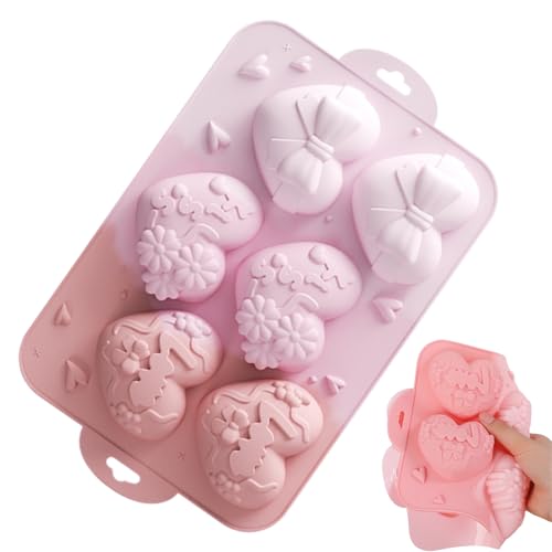Herz-Kuchenform, Silikonformen für Pralinen Valentinstag, Lebensmittelechte Musterformen für Backen, Käsekuchen, Brownies, Pudding, Seifenherstellung, Gelees und Süße Desserts Herz-Kuchenform, Silikonformen für Pralinen Valentinstag, Lebensmittelechte Musterformen für Backen, Käsekuchen, Brownies, Pudding, Seifenherstellung, Gelees und Süße Desserts von Pzuryhg