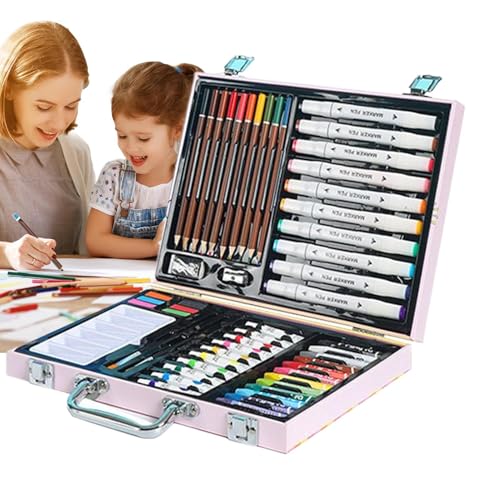 Malset, Ölpastelle, Marker-Set, pädagogisches Bastelbedarf, lebendige Farben, Materialien, tragbares Design, kreative Inspiration, Reisen, Unterhaltung, Sommerlager, 30 x 23 x 5 cm von Pzuryhg