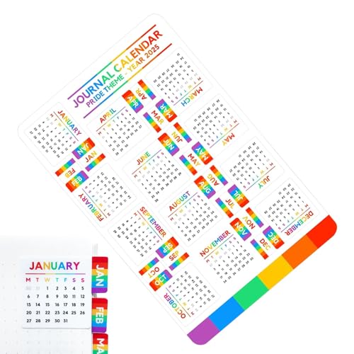 Monatsetiketten-Kalenderaufkleber, Rekord-Monatskalenderaufkleber | Monatsetiketten Notebook-Aufkleber - 2025 Journaling-Kalenderaufkleber-Set für Klassenkameraden, Freunde, Lehrer, Kinder Monatsetiketten-Kalenderaufkleber, Rekord-Monatskalenderaufkleber | Monatsetiketten Notebook-Aufkleber - 2025 Journaling-Kalenderaufkleber-Set für Klassenkameraden, Freunde, Lehrer, Kinder von Pzuryhg