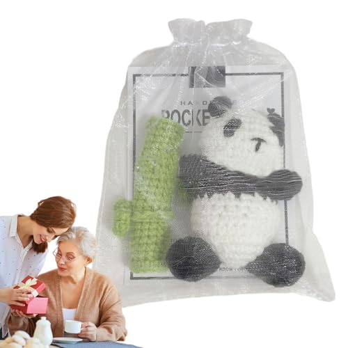 Pzuryhg Panda Häkeltier, süßer Panda, handgefertigtes entzückendes Häkeln mit Grußkarte und Organzabeutel für Urlaub, Geburtstag, Erntedankfest, Kindertag, Themenparty, stabil und Pzuryhg Panda Häkeltier, süßer Panda, handgefertigtes entzückendes Häkeln mit Grußkarte und Organzabeutel für Urlaub, Geburtstag, Erntedankfest, Kindertag, Themenparty, stabil und von Pzuryhg