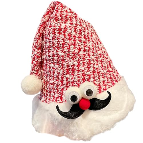 Pzuryhg Weihnachtsmütze für Kinder – Weihnachtsmannmütze, niedlicher roter Weihnachtsmütze, Urlaubsdekoration, Uni, Hirschgeweih, Weihnachtstuch für Damen und Herren von Pzuryhg