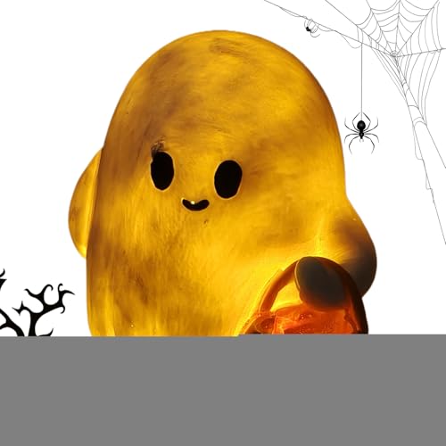 Resin Ghost Night Light, Lightweight 76g Pumpkin Accent Table Lamp for Halloween Home Decor, Bathroom Bedroom Reading Corner Kitchen Entryway Party Accessories with 3 Button Battery Power Supply Resin Ghost Night Light, Lightweight 76g Pumpkin Accent Table Lamp for Halloween Home Decor, Bathroom Bedroom Reading Corner Kitchen Entryway Party Accessories with 3 Button Battery Power Supply von Pzuryhg