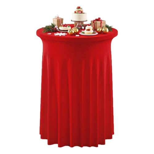 Runde Cocktail -Tischdecke - Weihnachtstischrock für Veranstaltungsdekor & Versammlungen | Stretch Spandex mit elastischen Kanten, faltenbeständige Abdeckung, waschbarer Stoff für die Verwendung von B Runde Cocktail -Tischdecke - Weihnachtstischrock für Veranstaltungsdekor & Versammlungen | Stretch Spandex mit elastischen Kanten, faltenbeständige Abdeckung, waschbarer Stoff für die Verwendung von B von Pzuryhg