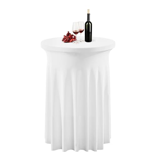 Runde Cocktail -Tischdecke - Weihnachtstischrock für Veranstaltungsdekor & Versammlungen | Stretch Spandex mit elastischen Kanten, faltenbeständige Abdeckung, waschbarer Stoff für die Verwendung von B Runde Cocktail -Tischdecke - Weihnachtstischrock für Veranstaltungsdekor & Versammlungen | Stretch Spandex mit elastischen Kanten, faltenbeständige Abdeckung, waschbarer Stoff für die Verwendung von B von Pzuryhg