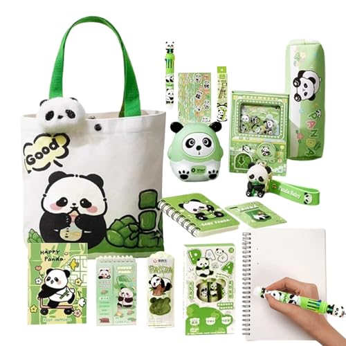 Schreibwaren Set - Panda Federmäppchen für Kinder Lernen | Magnetisches Lesezeichen mit Brosche, Enthält Radiergummi Notizbücher Stifte Lineale Haftnotizen, Ideal für Schule Zuhause Büro, 22x27x10cm Schreibwaren Set - Panda Federmäppchen für Kinder Lernen | Magnetisches Lesezeichen mit Brosche, Enthält Radiergummi Notizbücher Stifte Lineale Haftnotizen, Ideal für Schule Zuhause Büro, 22x27x10cm von Pzuryhg
