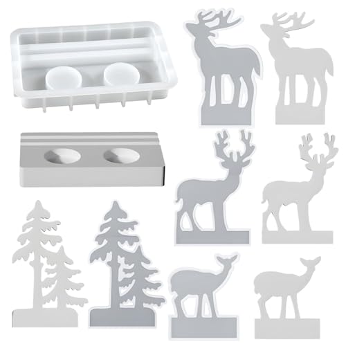 Urlaub Silikonform Set - Elchbaumformputz -Gusswerkzeuge für Handwerk | Weiches Silikon mit Nicht-Schicht-Oberfläche, kreatives DIY-Schimmelpilz-Kit für Seifenkerzenharz-Anfängerhandwerk und festliche Urlaub Silikonform Set - Elchbaumformputz -Gusswerkzeuge für Handwerk | Weiches Silikon mit Nicht-Schicht-Oberfläche, kreatives DIY-Schimmelpilz-Kit für Seifenkerzenharz-Anfängerhandwerk und festliche von Pzuryhg