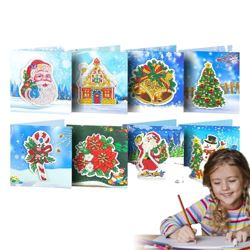 Urlaubskarten | 8 Stück Grußkarten Malerei Kit | Kristallmalkarten, Weihnachtskartenherstellung Kits, Urlaubspostkarte für Anfänger Urlaubskarten | 8 Stück Grußkarten Malerei Kit | Kristallmalkarten, Weihnachtskartenherstellung Kits, Urlaubspostkarte für Anfänger von Pzuryhg