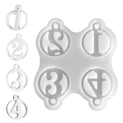 Zahlenformen aus Epoxidharz – Silikon 1–4 Zahlenformen – Zahlenformen für Armbänder, Schlüsselanhänger, Schmuck, Halsketten, Ohrringe von Pzuryhg