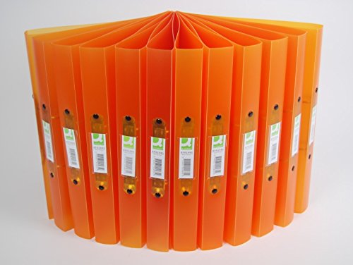 12er Set Ringbuch A4 in frosted orange 2 Ringe 25mm von Q- Connect von Q-Connect