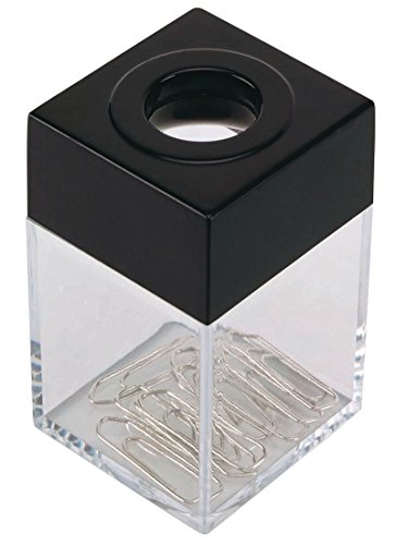 Q-CONNECT KF02132 Magnetischer Klammernspender Büroklammernspender Briefklammerspender/Rechteckig Transparent/für Büroklammern/ 4 x 4 x 7 cm/ 1 Stück von Q-Connect