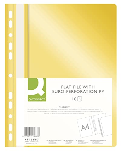 Q-CONNECT KF15667 Plastik Schnellhefter A4 Gelb/ 10 Stück/Sichthefter Plastikhefter Kunststoff/Gelochte Hefter mit Beschriftungsstreifen/mit Transparentem Deckel/mit Lochung/Eurolochung Q-CONNECT KF15667 Plastik Schnellhefter A4 Gelb/ 10 Stück/Sichthefter Plastikhefter Kunststoff/Gelochte Hefter mit Beschriftungsstreifen/mit Transparentem Deckel/mit Lochung/Eurolochung von Q-Connect