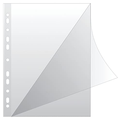 Q-CONNECT KF18045 Prospekthüllen Typ L/Oben und Seitlich Offen Gelochte Klarsichthüllen/Öko PP 100 mikron/µm Din A4/ Glasklar Kristallin Transparent, 100 Stück Q-CONNECT KF18045 Prospekthüllen Typ L/Oben und Seitlich Offen Gelochte Klarsichthüllen/Öko PP 100 mikron/µm Din A4/ Glasklar Kristallin Transparent, 100 Stück von Q-Connect